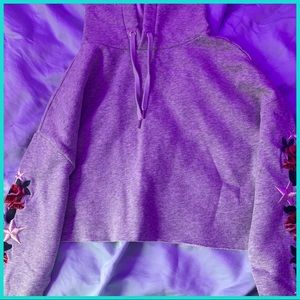H&M cropped gray hoodie